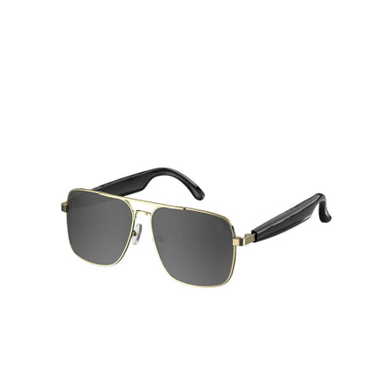 Smart AI Bluetooth Sunglasses Open Ear Audio, Polarized Sun Protection Glasses For Motorcycle Driving Cycling Hands Free Phone Call  Music Playback