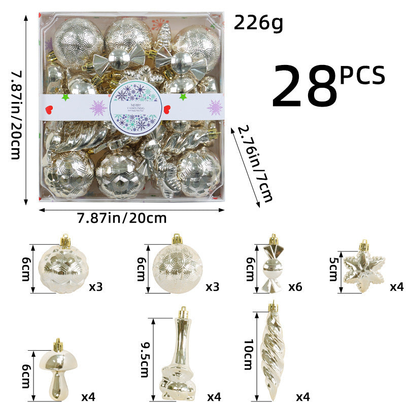 Christmas Decorations 28PCS Electroplated Plastic Balls Christmas Tree Ornaments