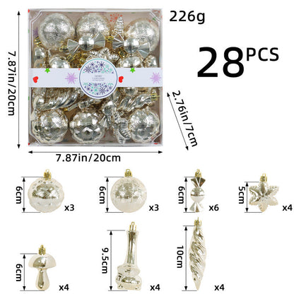 Christmas Decorations 28PCS Electroplated Plastic Balls Christmas Tree Ornaments