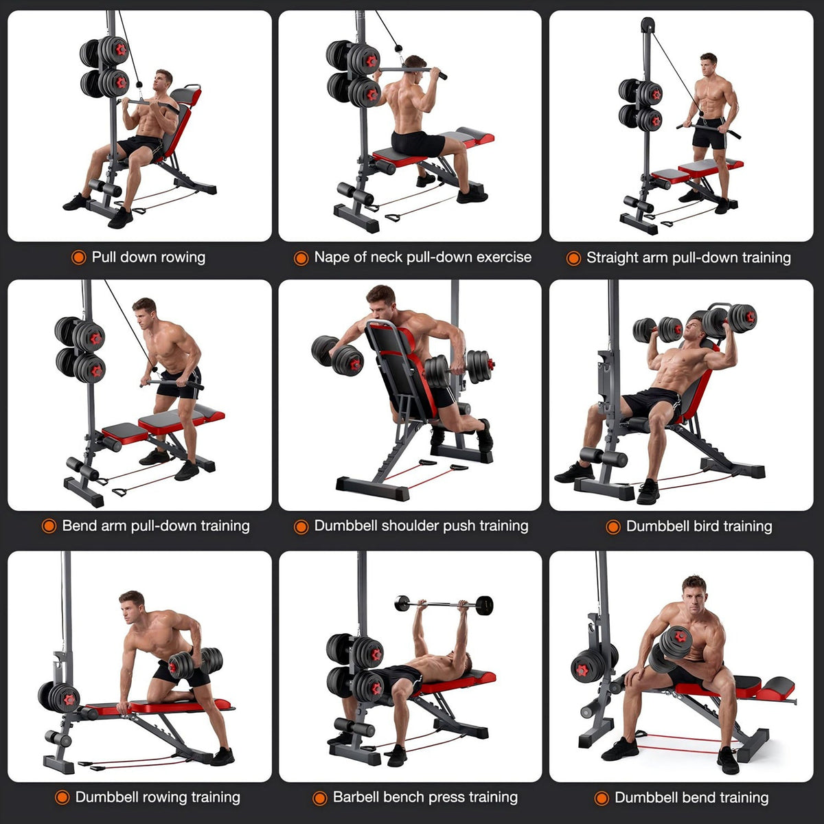 Multi-Functional Weight Bench with Pulley System