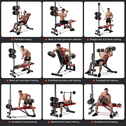 Multi-Functional Weight Bench with Pulley System