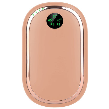 Rechargeable Hand Warmer Electric Hand Heater Portable Reusable Pocket Warmer Power Bank with Digital Display Sunset Light 3 Levels Double-sided Heati