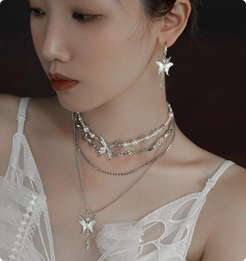 Butterfly Tassel Earrings With 925 Silver Hooks