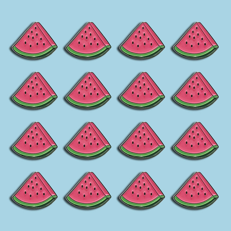 Cute Cartoon Watermelon Fruit Shaped Baked Finish Brooch