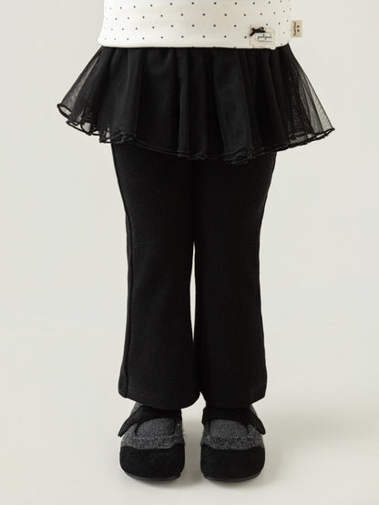 Girls' Mesh Ruffle-trimmed Long Pants