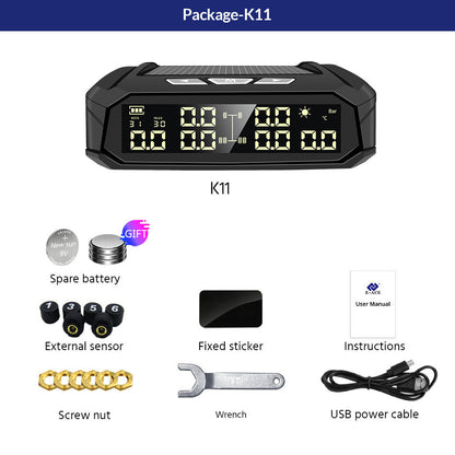 Solar External Tire Pressure Monitor 6 Tire RV Trucks