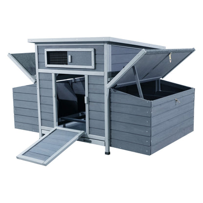 Wooden Chicken Coop for 3-6 Chickens with 6 Nesting Boxes