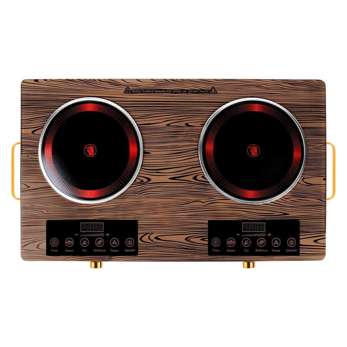 7000W Double Ceramic Electric Cooktop with 11 Power Levels & Timer