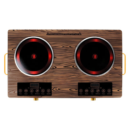 7000W Double Ceramic Electric Cooktop with 11 Power Levels & Timer