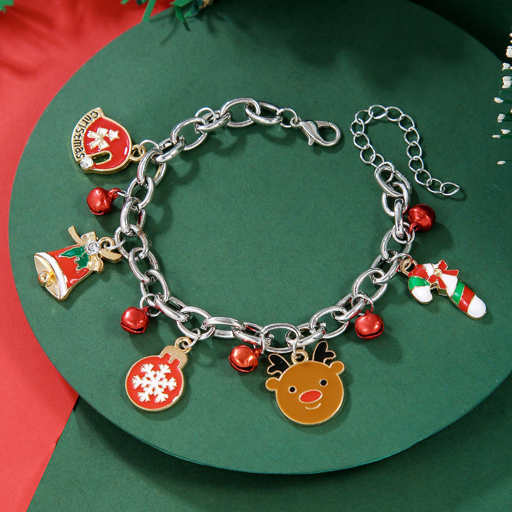 Christmas Bracelet, Santa, Snowflake, Pearl