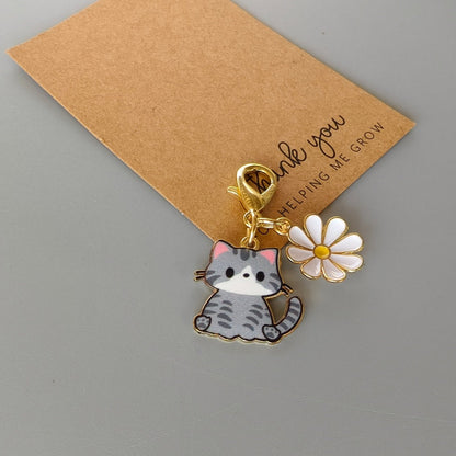 Cute Cartoon Cat Keychain, Chubby Cat Earphone Case Charm