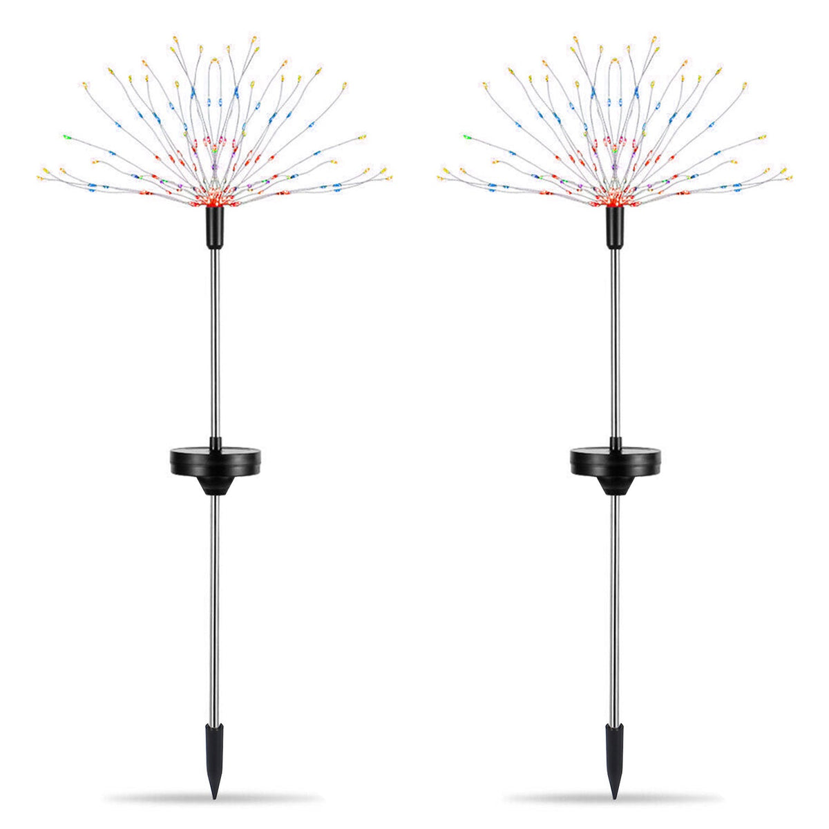 2Pcs Solar Powered Starburst Lights 240 LEDs Firework Lamp Garden Path Decor Lights