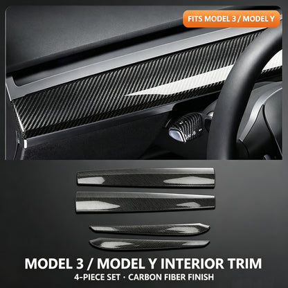 Applicable To Tesla ModelY3 Central Control Interior Trim Strip Instrument Panel Inner Door Trim Strip Refresh 3 Central Control Trim Strip