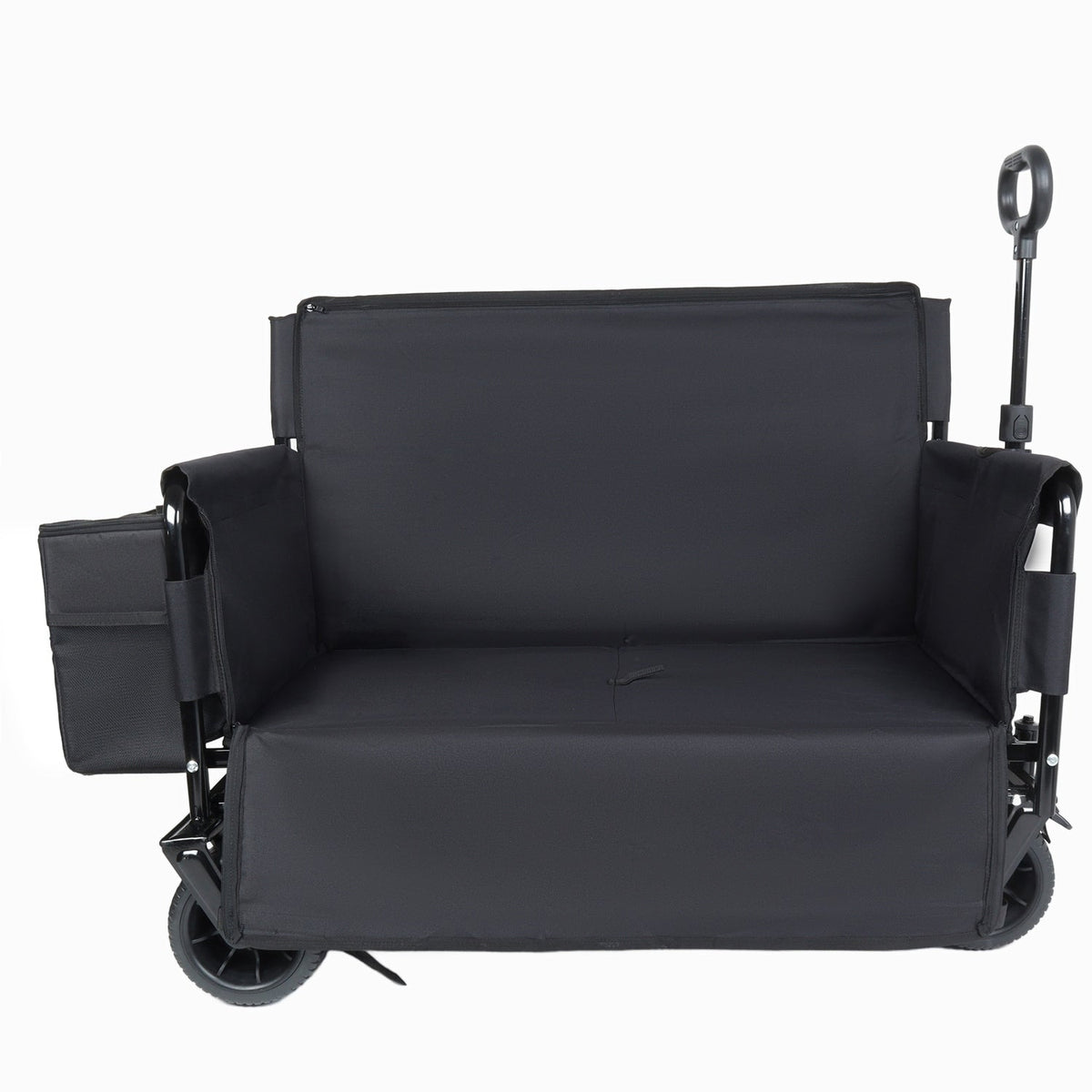 Folding Wagon Cart with Bench Seat – 500lb Capacity, 180L