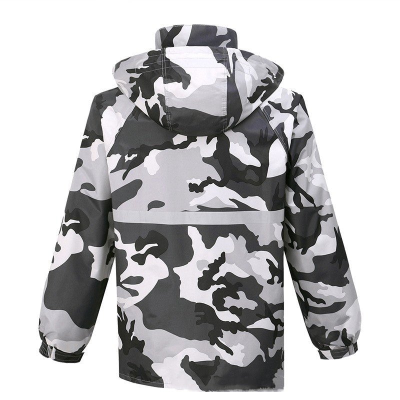 Gray Camouflage Raincoat Rain Pants Suit Men