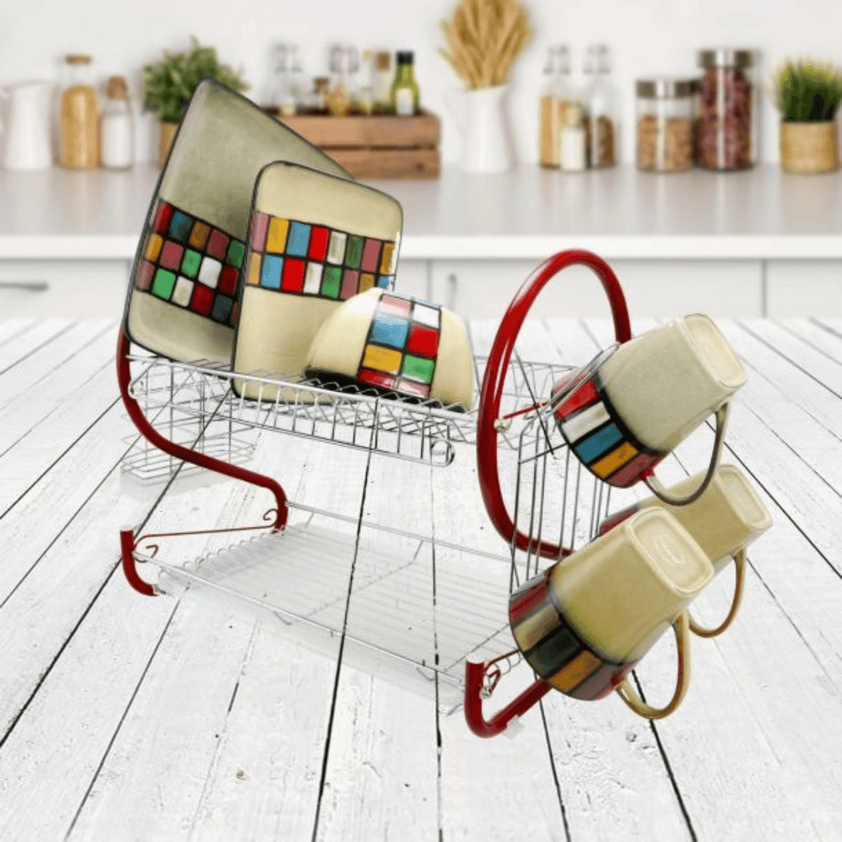 Better Chef 16" 2-Level Colored-Chrome-Plated S-Shaped Dish Rack