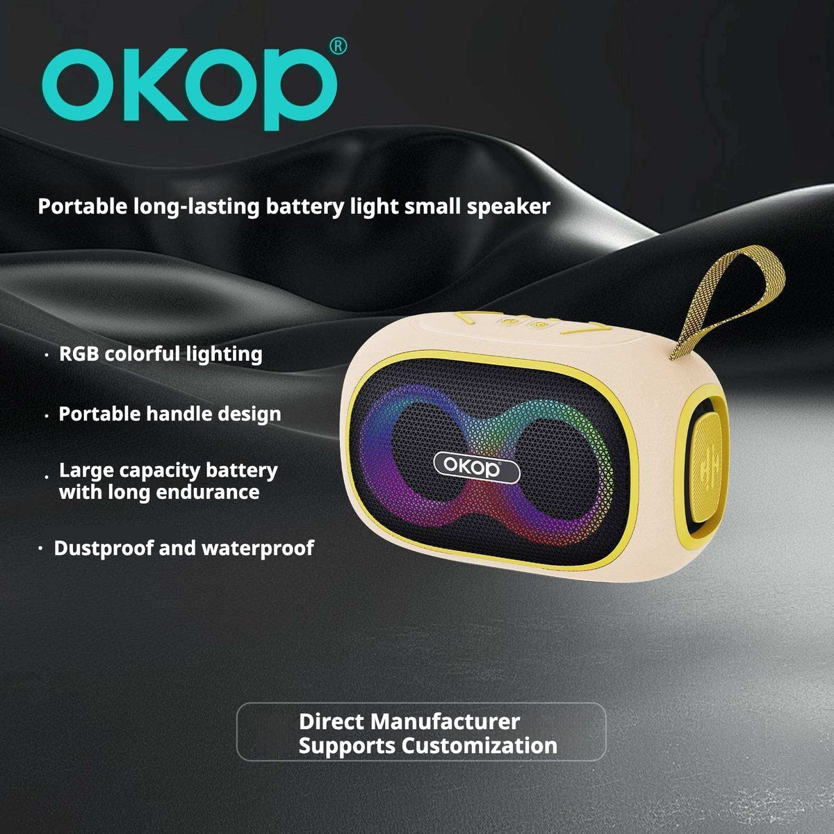 KP-854 Best-selling Wireless Bluetooth Speaker Portable Handle RGB Lighting New Model Long Battery Life In Stock