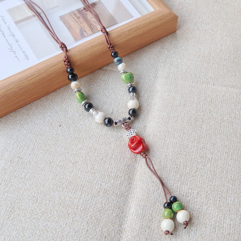 Vintage Ethnic-Style Ceramic Necklace For Women