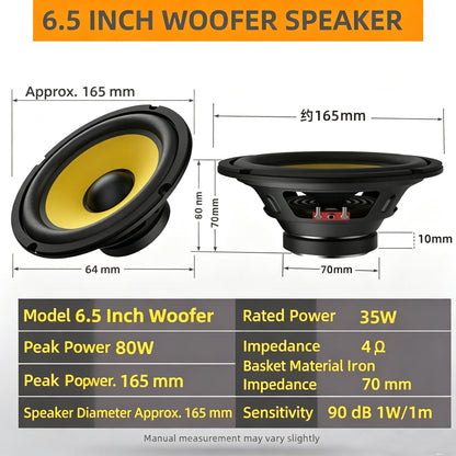 4 5 6.5 8 10 12 Inch Car Subwoofer Speaker  Heavy Bass Audio Loudspeaker For Car Stereo Modification