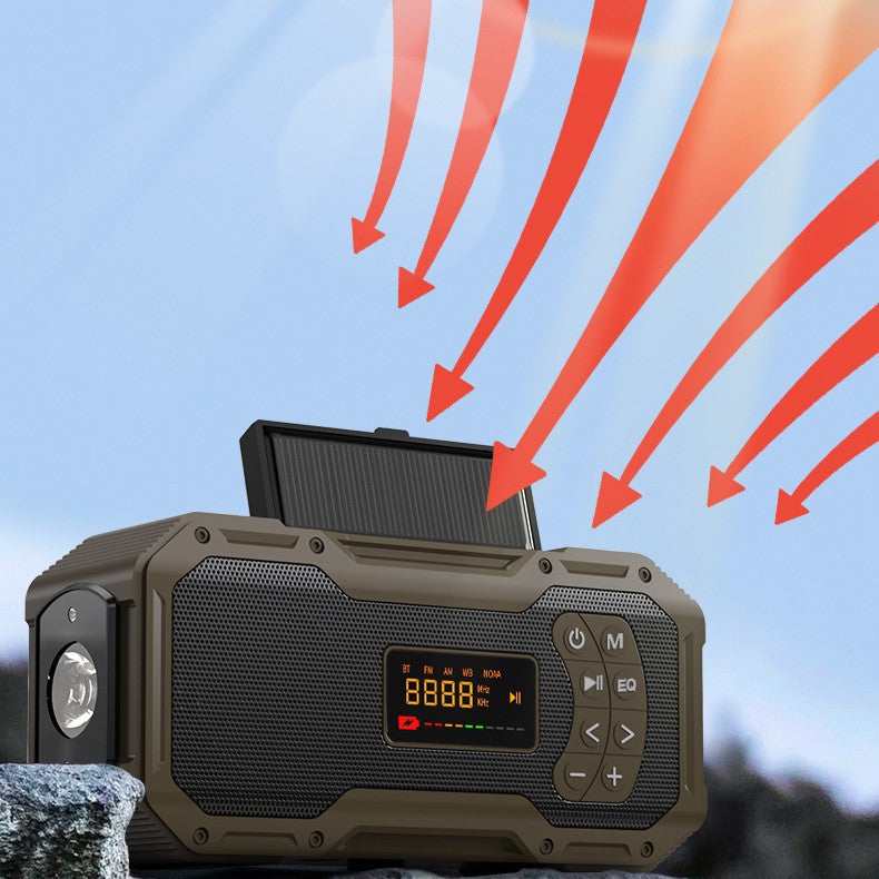 Multifunctional Solar-Powered Hand-Crank Charging Bluetooth Speaker Radio