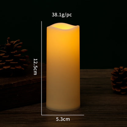 Wave Mouth Led Cylinder Electric Candle Lamp Wedding Christmas Holiday Decoration Party Atmosphere Layout Supplies