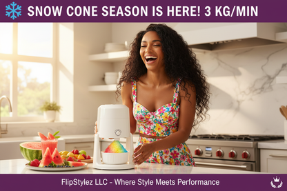FlipStylez™ Electric Ice Shaver Machine – 3 KG/Min, Dual Voltage 110V/220V, Two-Speed, Red Green White, Smoothies & Crushed Ice | FlipStylez LLC®
