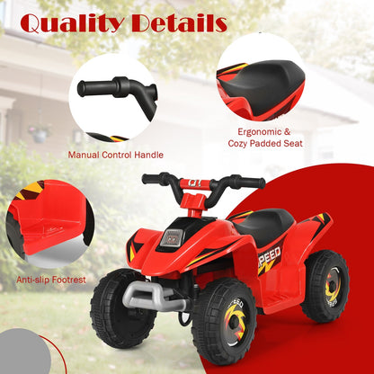 6V Kids Electric ATV 4 Wheels Ride-On Toy-Red